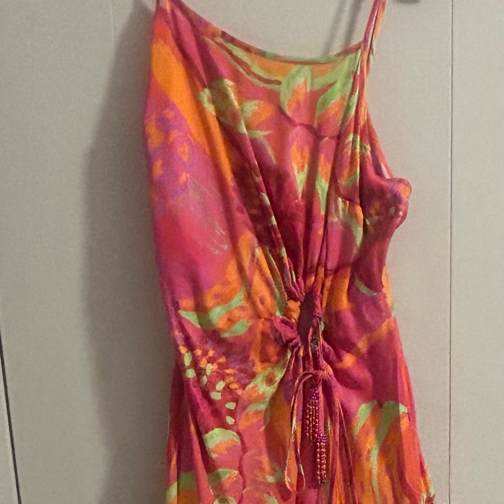 Farm Rio silky cutout Tank Dress—like new!